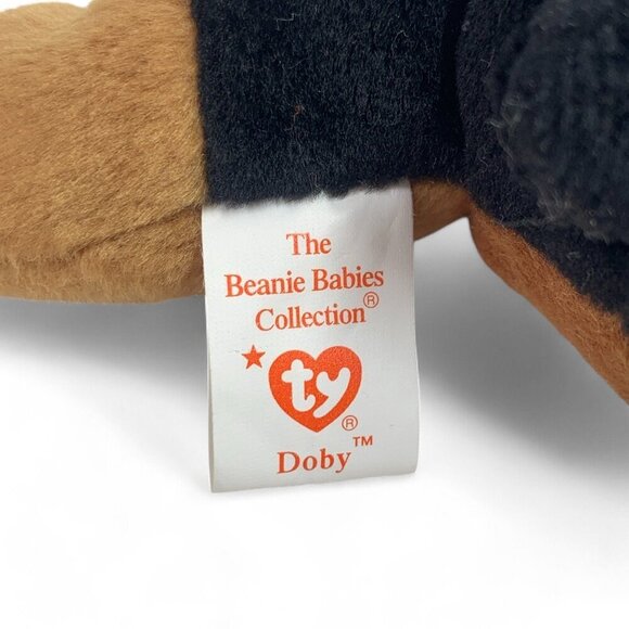 TY Beanie Babies Doby The Doberman Dog 8" Plush Toy Collectible 1996 NWT - Picture 3 of 6